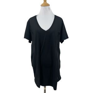 Copper Fit Thermal Shirt Womens XXL Black V Neck Live Limitless Short Sleeve